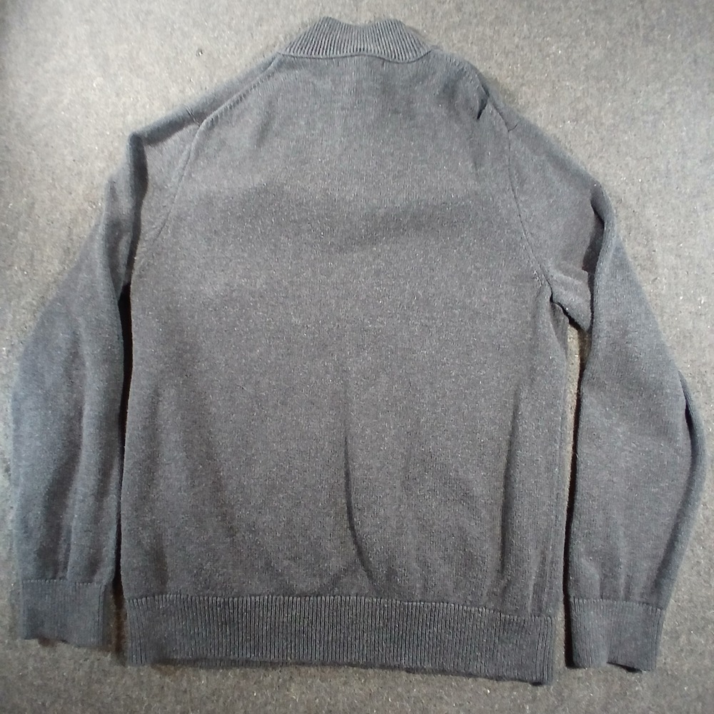 Banana Republic Henley Sweater Mens Large Gray Cotton Mock Neck Button Pockets - Picture 10 of 11